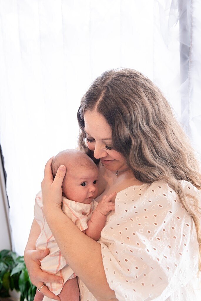 newborn boy with mom