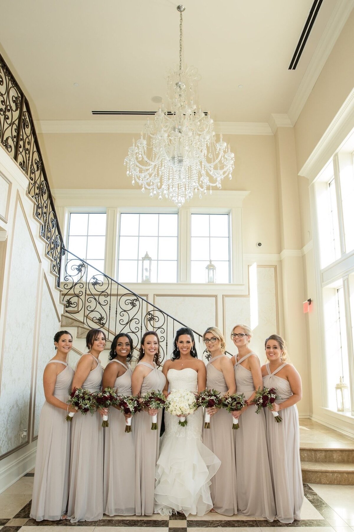 neutral cream bridesmaids dresses