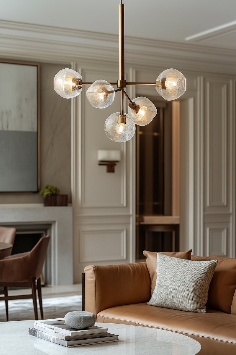 elegant couch and marble conference table