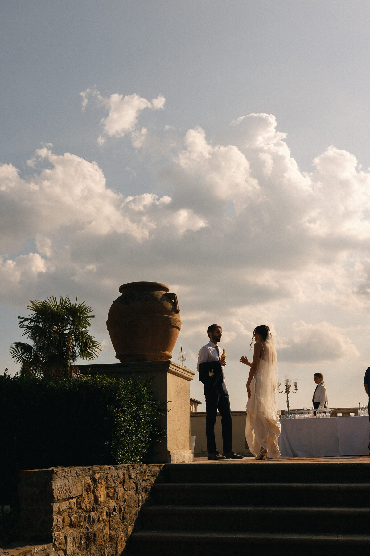 Elegant al fresco rehearsal dinner in the hills of Tuscany at Villa La Selva