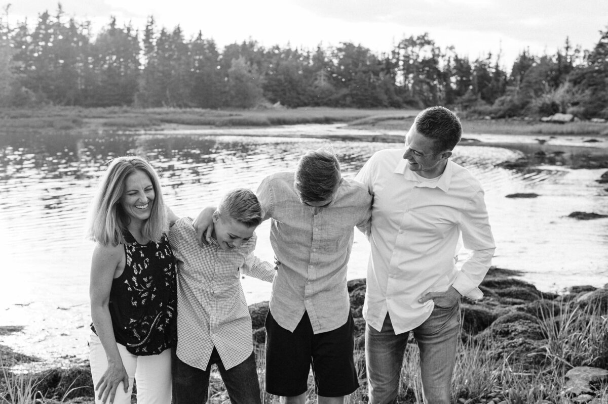 Family portrait photography session on the water in Nova Scotia.