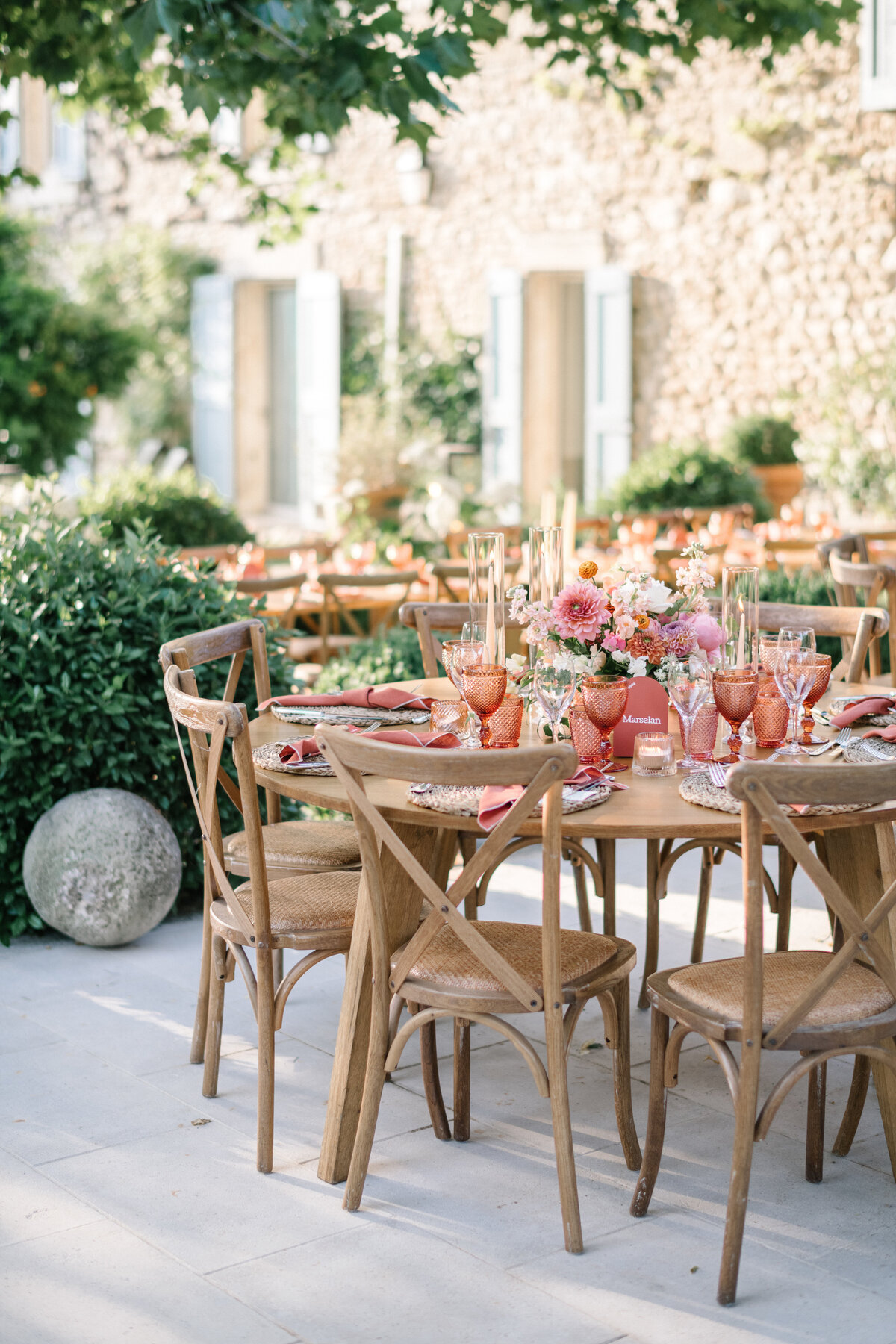 wedding reception decor at bastide de marie in provence france