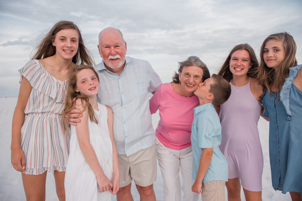 grandparents with grandkids at Pensacola Beach