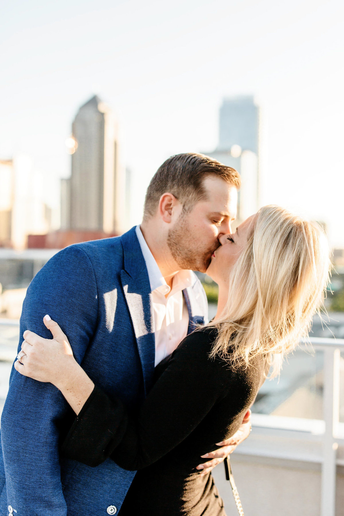 Eric & Megan - Downtown Dallas Rooftop Proposal & Engagement Session-45