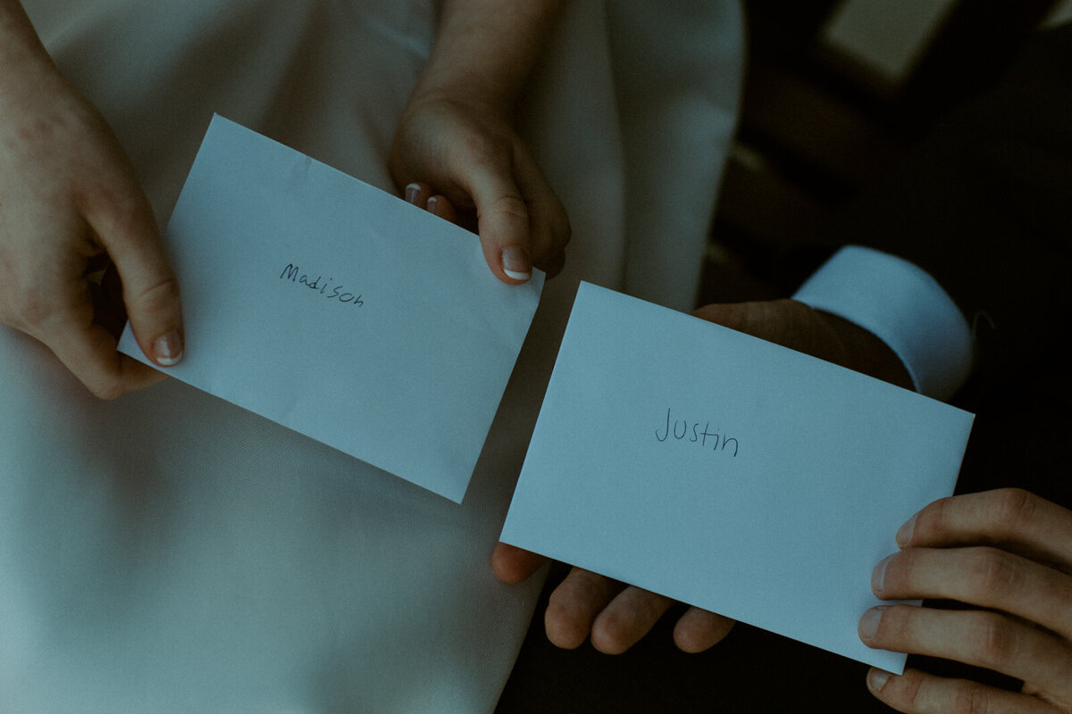 letters on wedding day