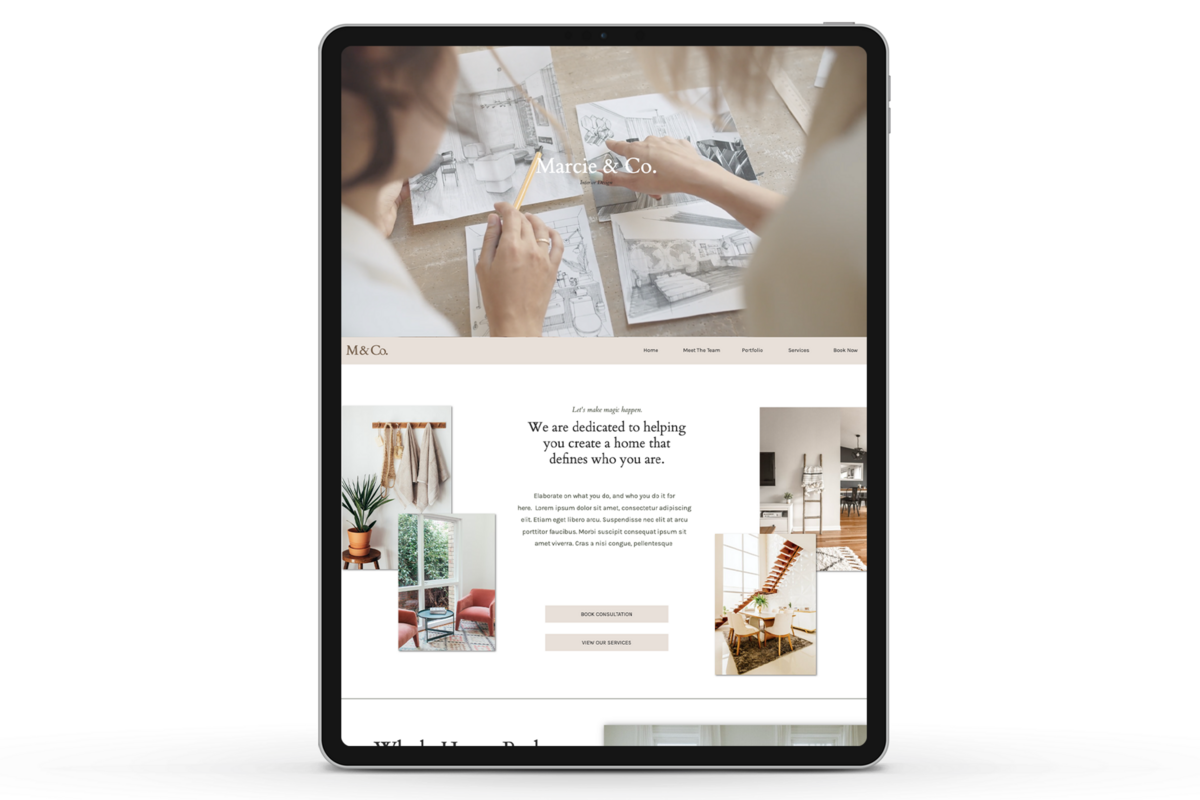 Custom Showit website designed for an interior designer- Island Road Creative
