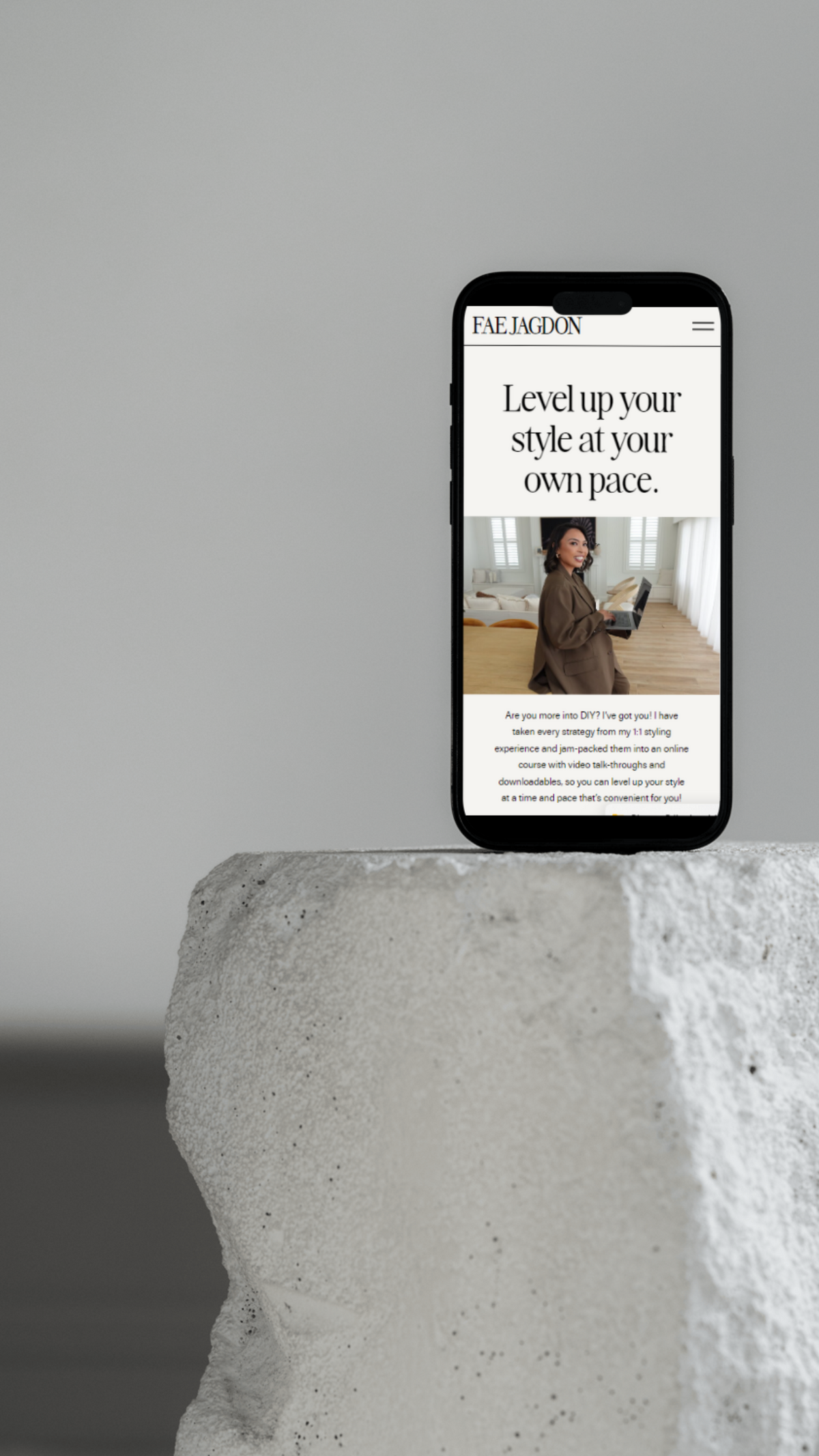 FJ Website in Mobile Mock