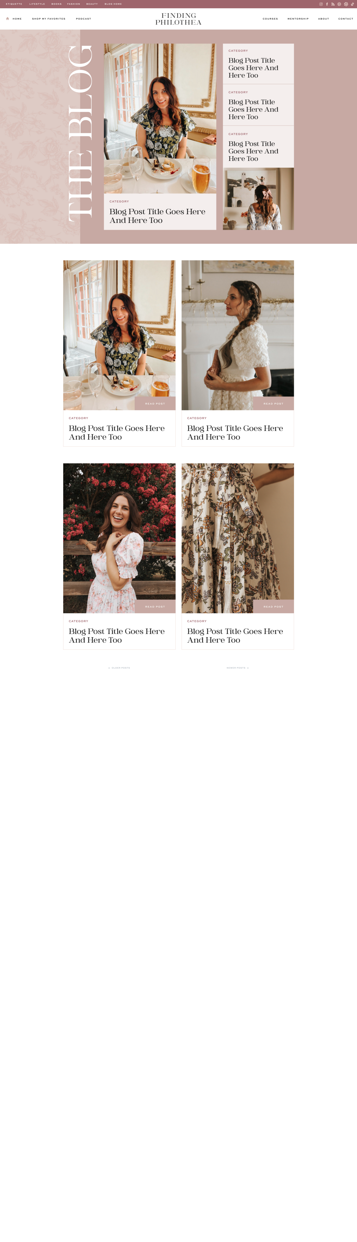 a mockup of a romantic and timeless photographer website