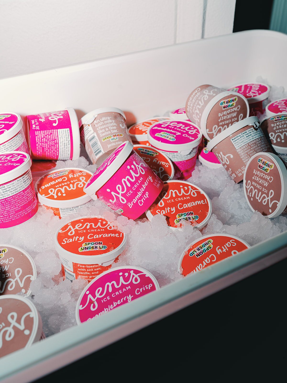 Photo of Jenis Ice cream tub in cooler for wedding reception at Hotel Washington 