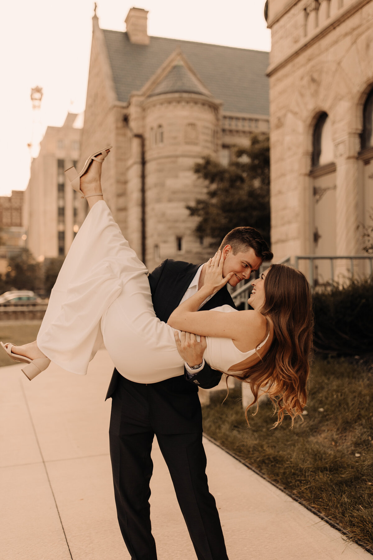 Italian inspired castle engagement session in Iowa
