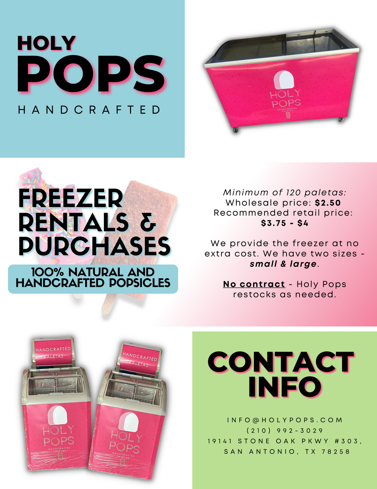 Holy Pops Business Flyer To Wholesalers