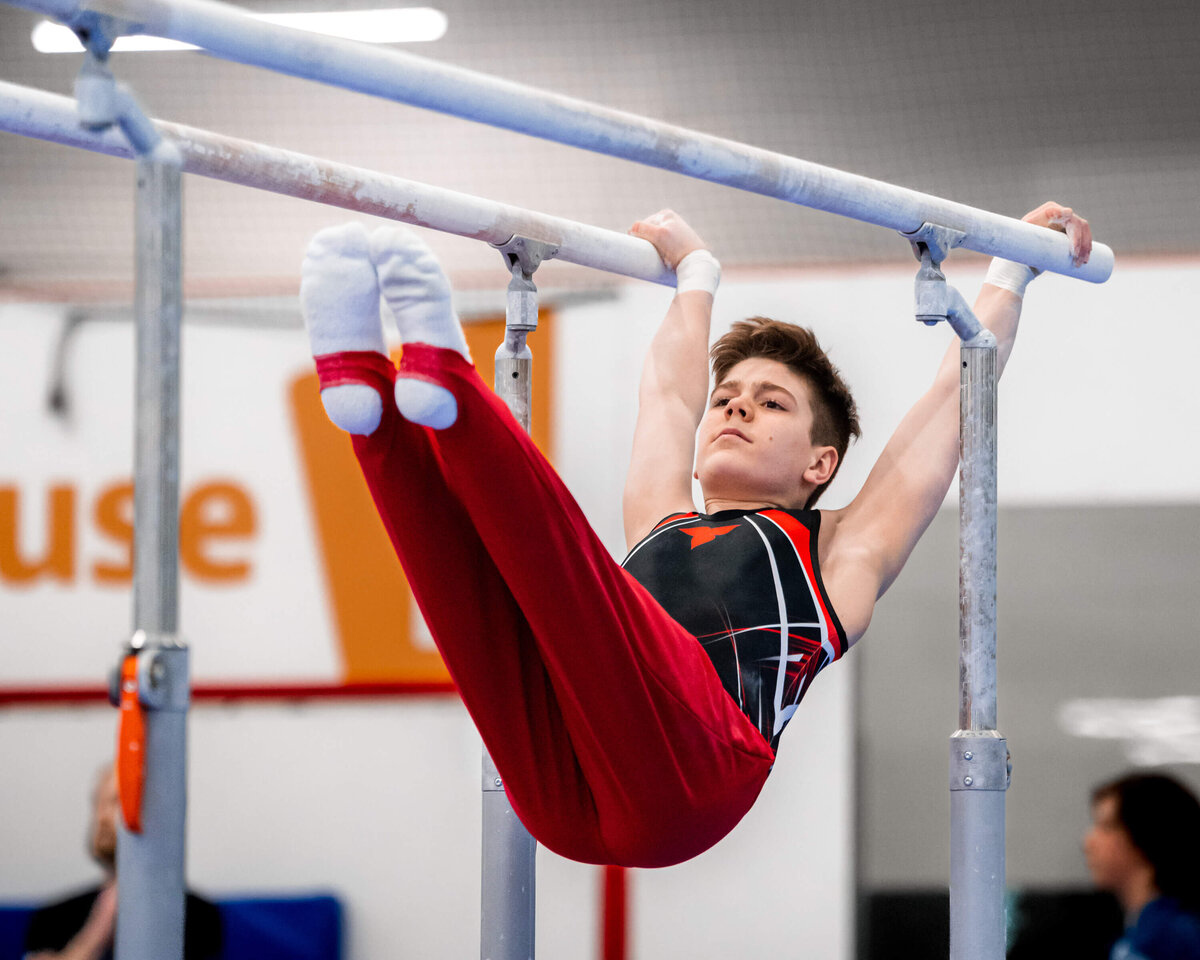 Photo by Luke O'Geil taken at the 2023 inaugural Grizzly Classic men's artistic gymnastics competitionA1_02846