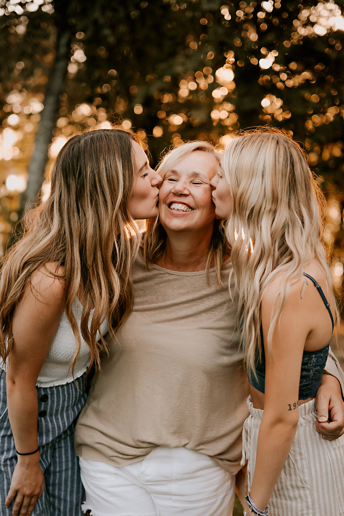 Mom and girls family session