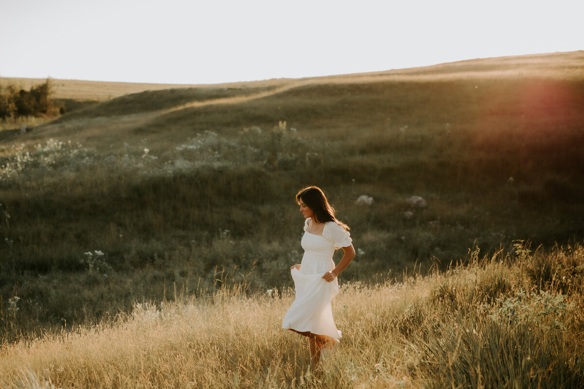 SENIOR IN WHITE DRESS