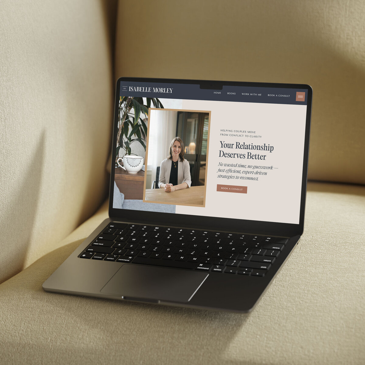 Dr. Isabelle Morley laptop mockup