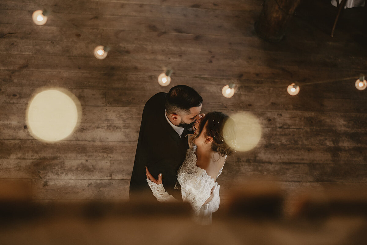 Newly Weds First Dance with Bokeh Lights