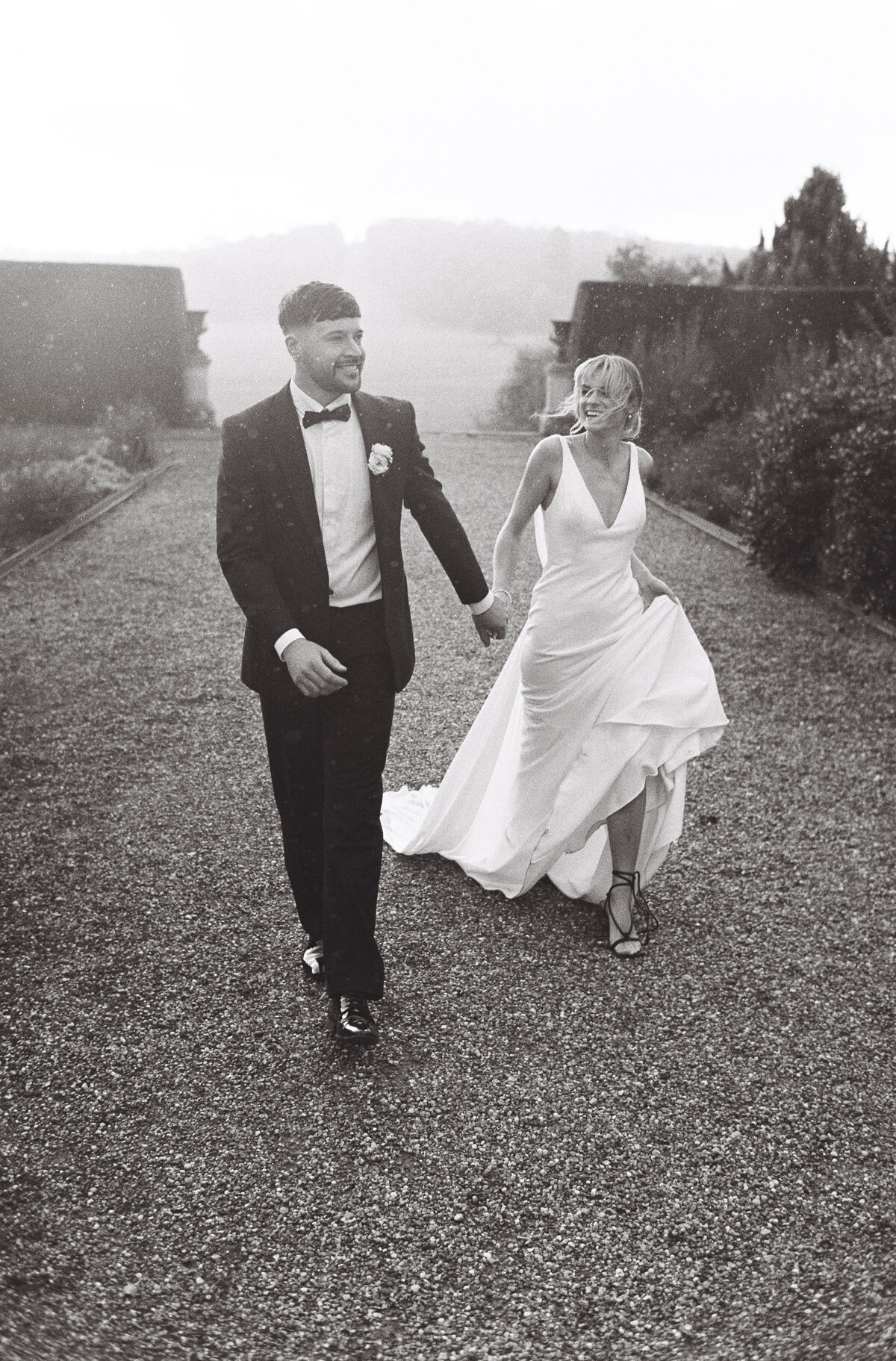 Editorial couple portrait at Ragley Hall, captured on 35mm film