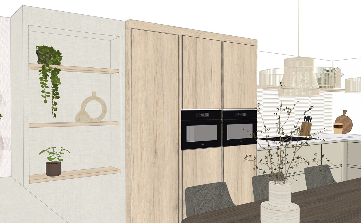maatwerk kast aan keuken