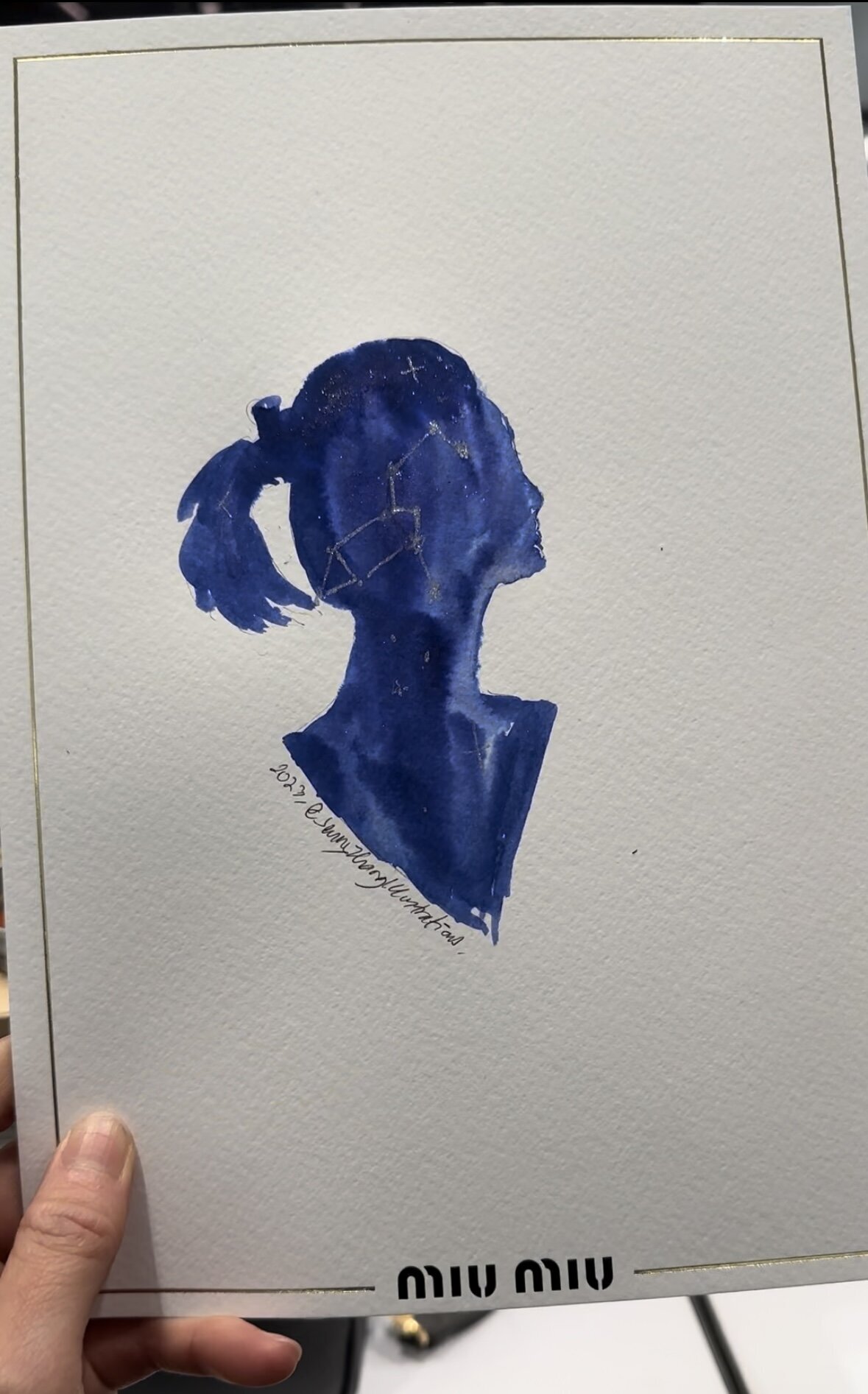 live celestial ink portraits for Miu Miu luxury brand event