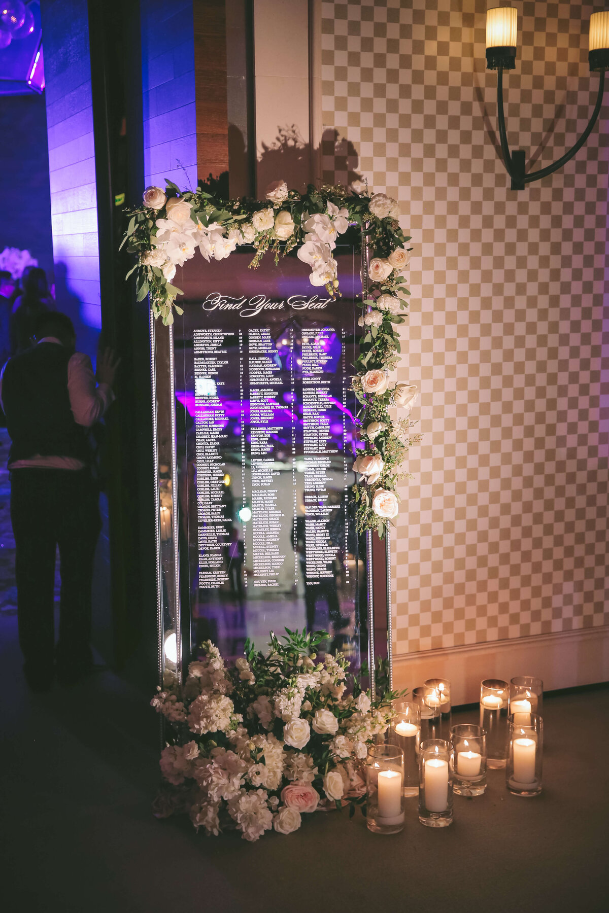 Wedding Seating Chart with Candles