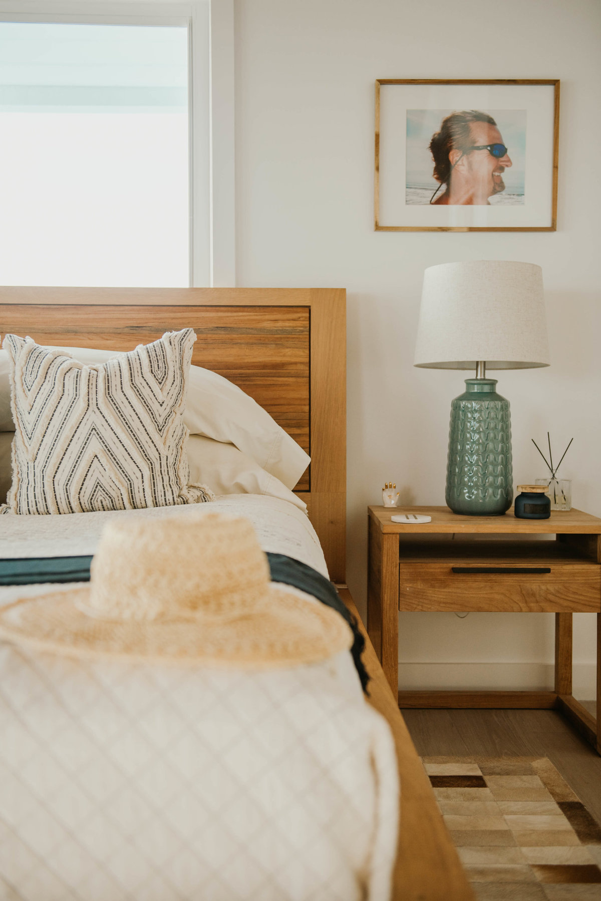 Modern Coastal Bed and Nightstand by S. Fl based SOL Y MAR INTERIORS