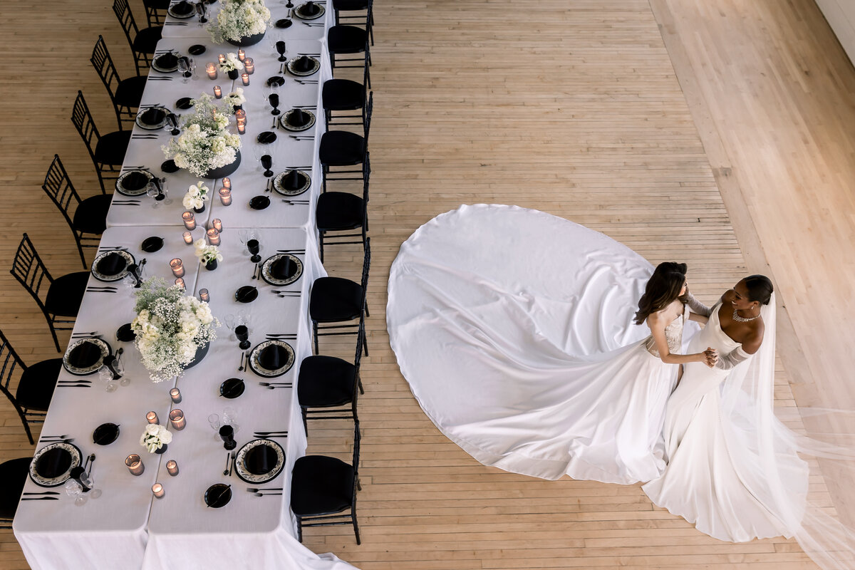 Bride giving the groom a kiss
