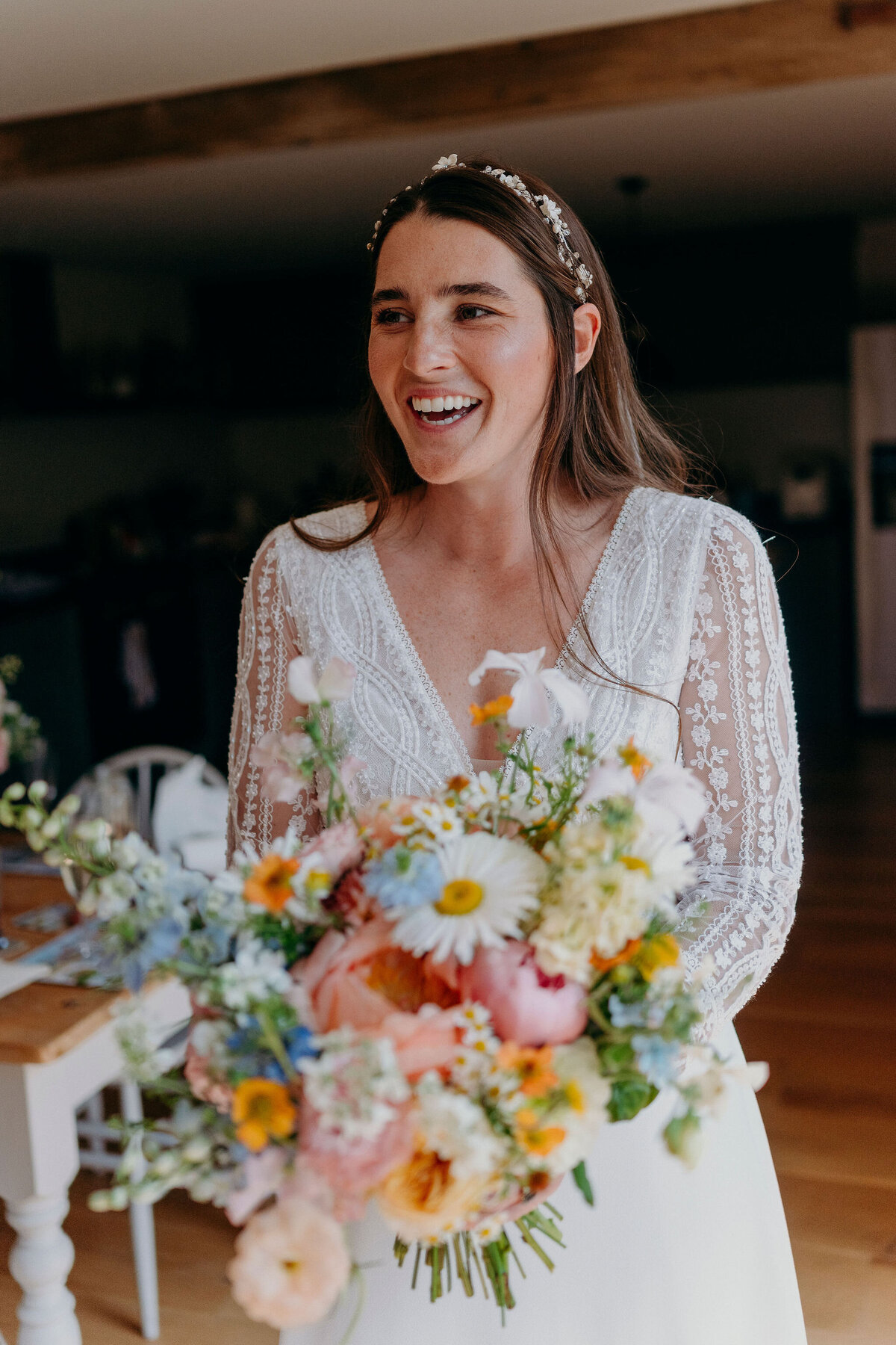 Pretty whimsical bridal bouquet