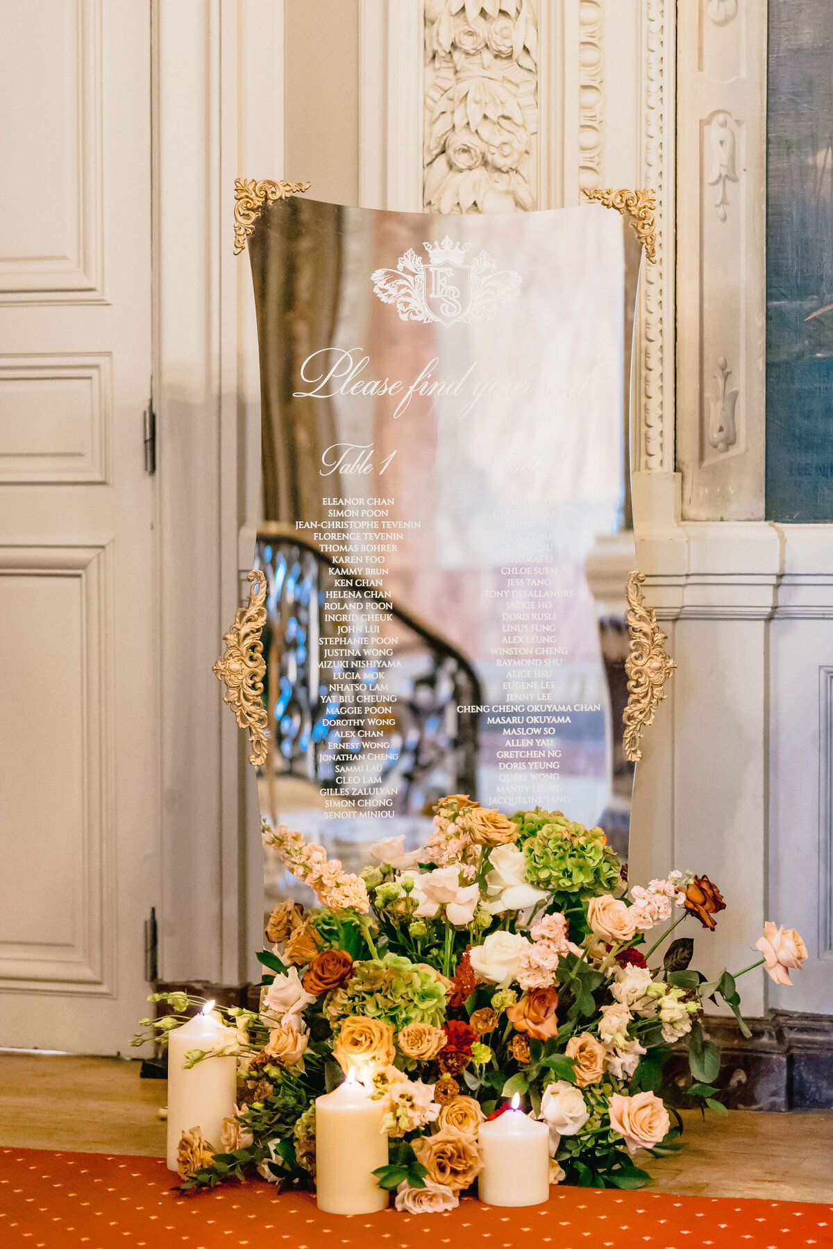 seating chart paris wedding