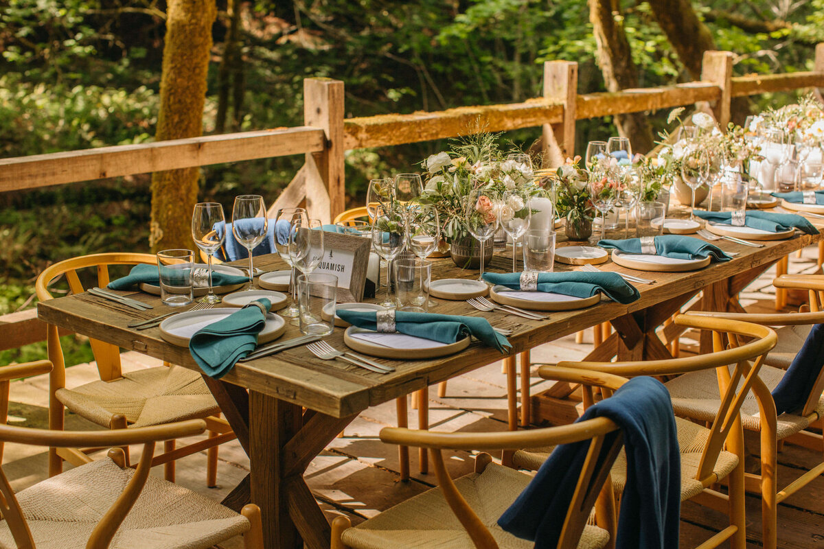 Wedding tabletop forest stoneware teal