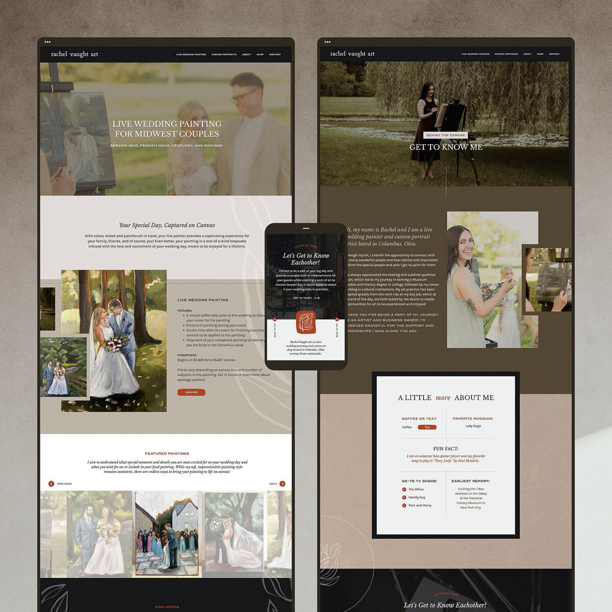 Mockup of Live Wedding Painter Website