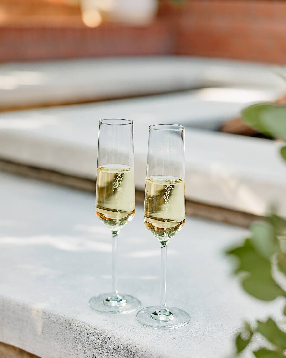bridal detail photograph of champagne