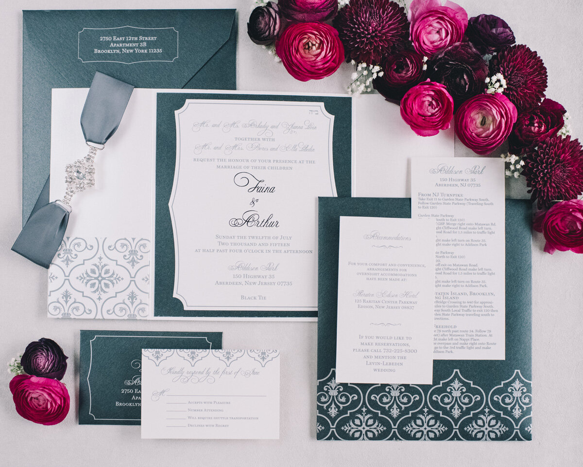 wedding stationery custom invitation suite plume and stone 06