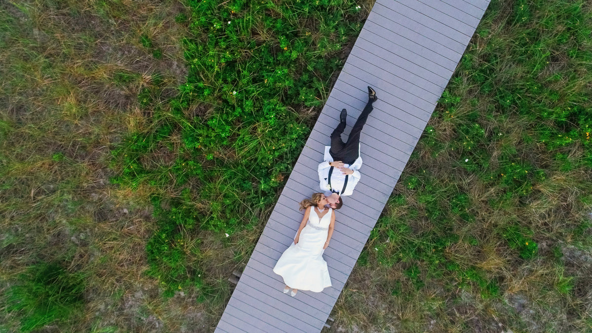 Drone wedding photos at Oceanbleu