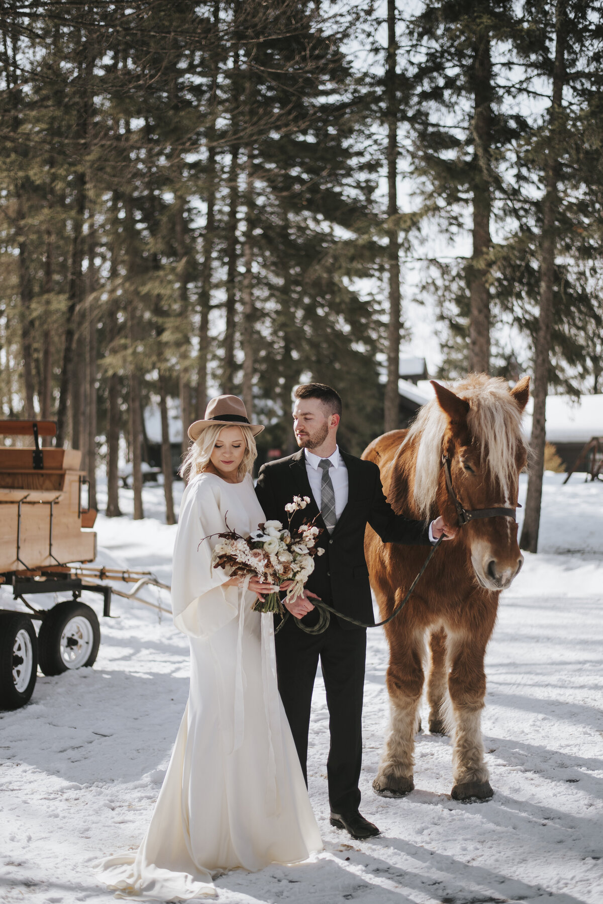 Hayward, Wisconsin Wedding with Horse