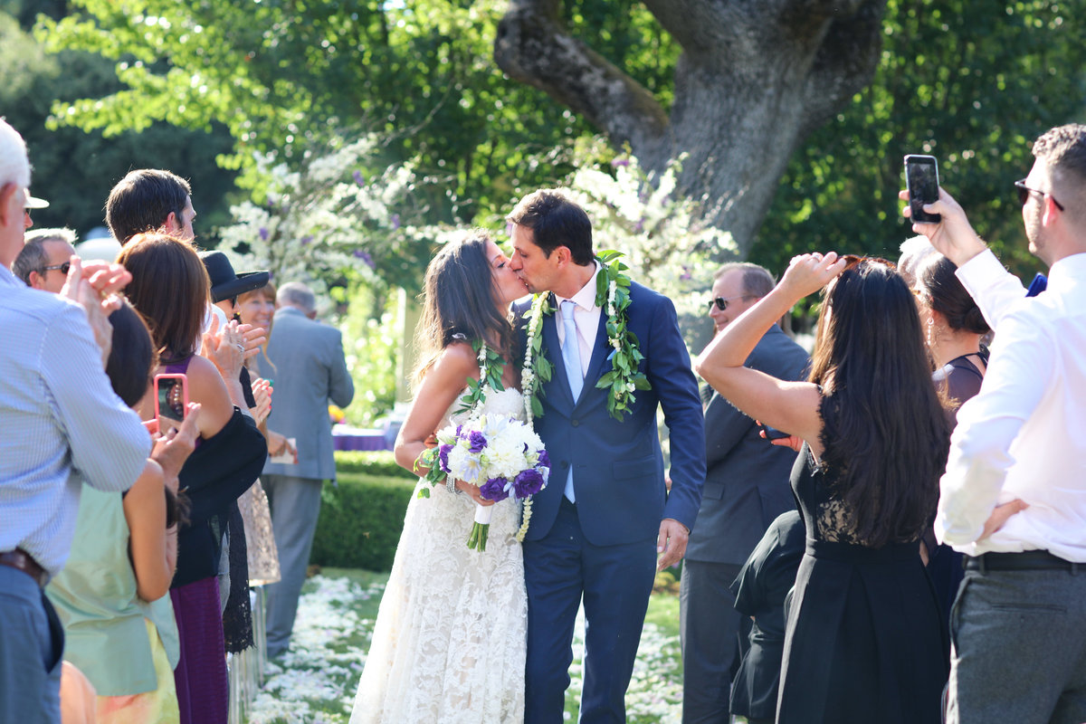 I do! First Kiss leaving the Wedding, Photography in Atherton, California