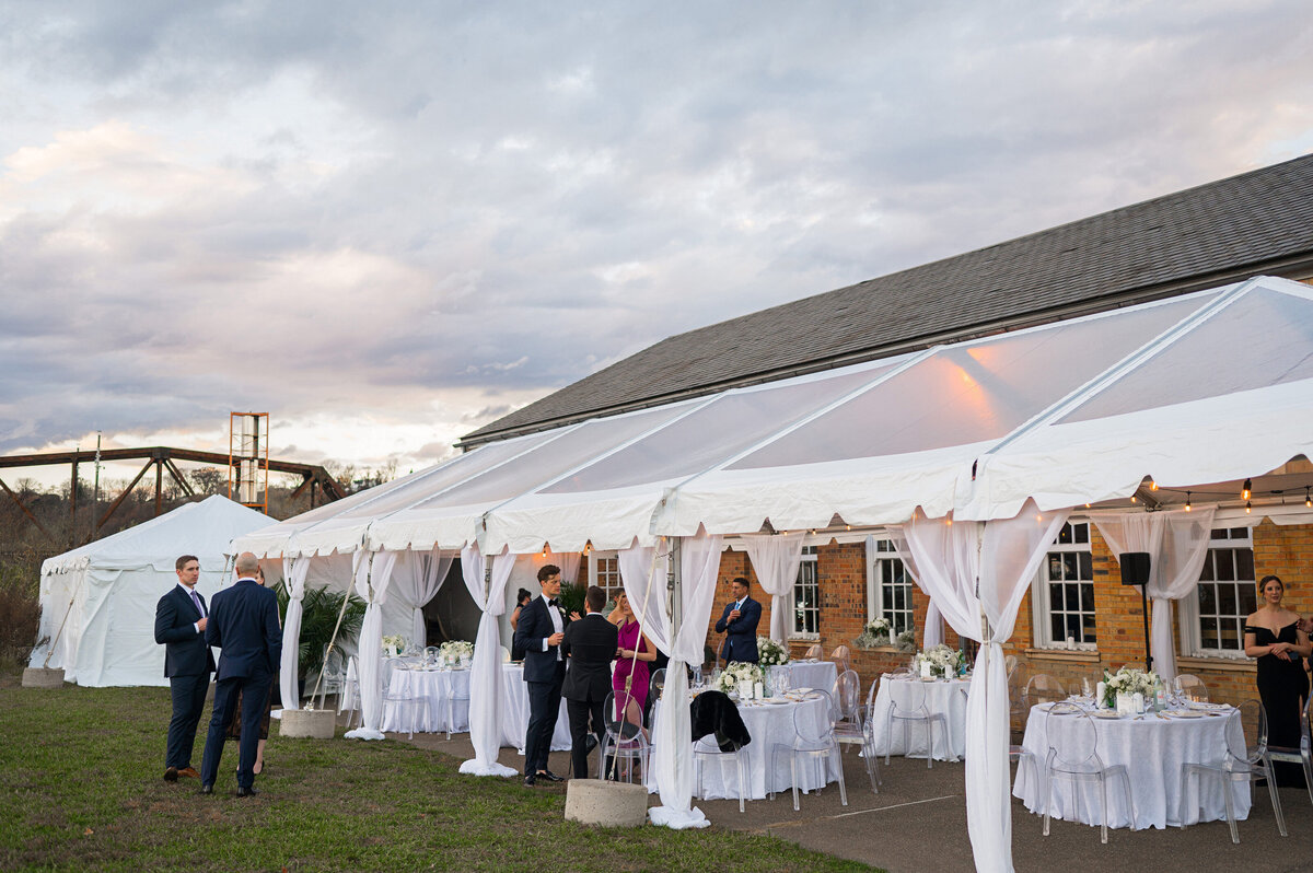 wedding text setup at pump house rivers of steel for reception