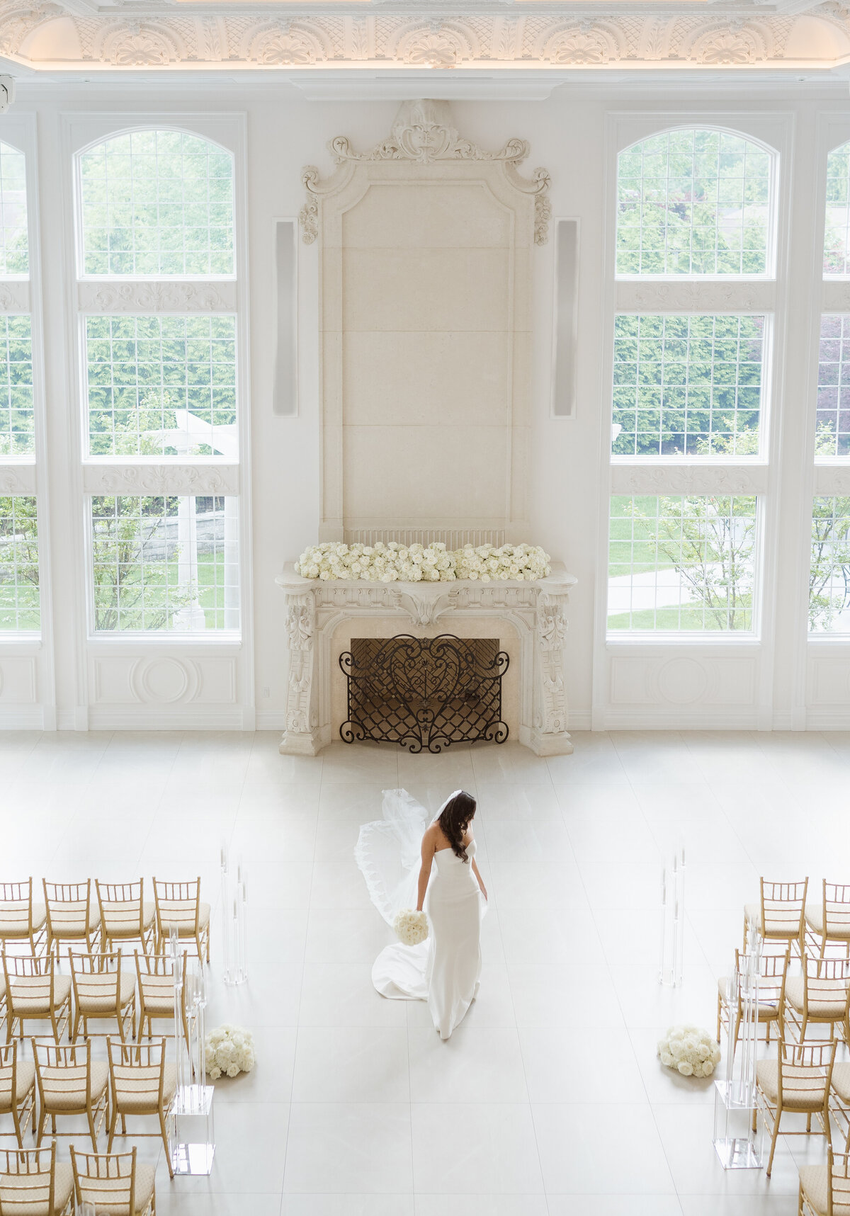 the indoor ceremony space at the estate at florentine gardens nj - photos by suess moments