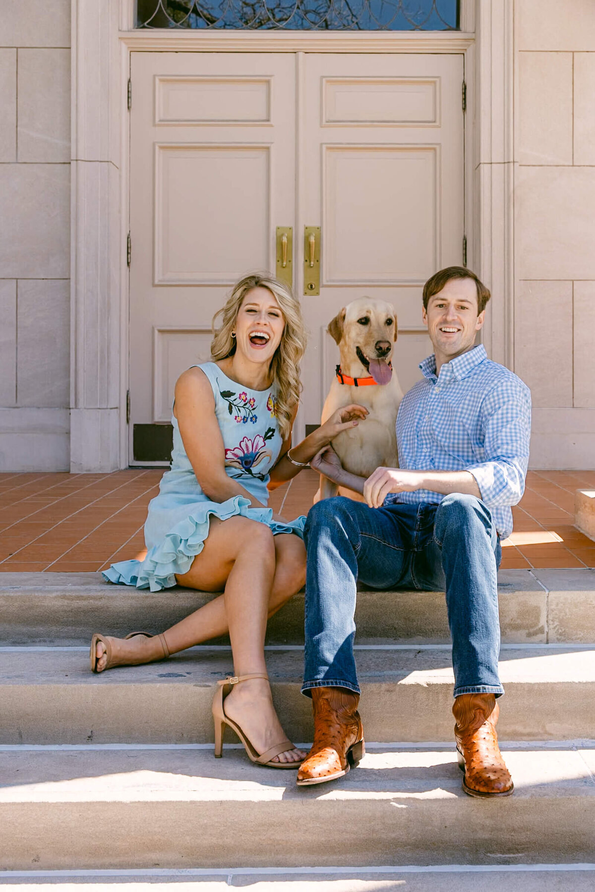 A wedding engagement session photo taken in Fort Worth Texas