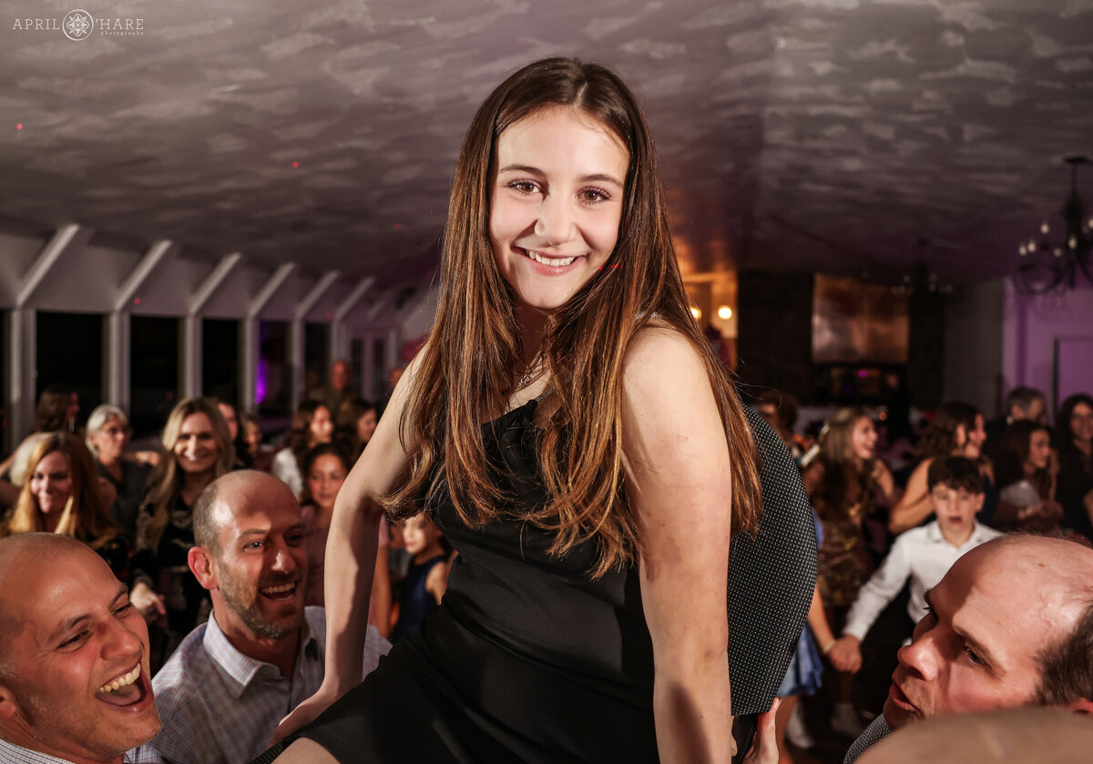 Horah Chair Dance at a Colorado Bat Mitzvah Party