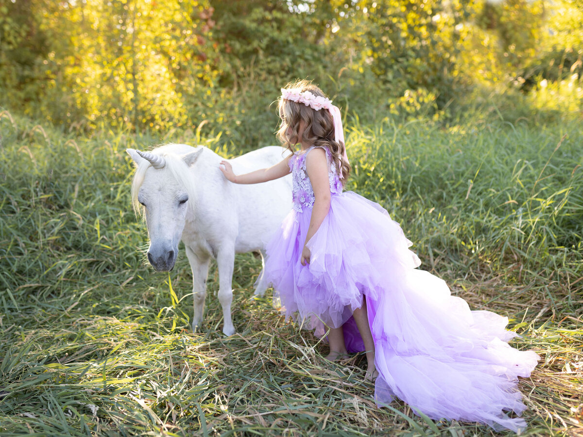Little unicorn with fancy dress