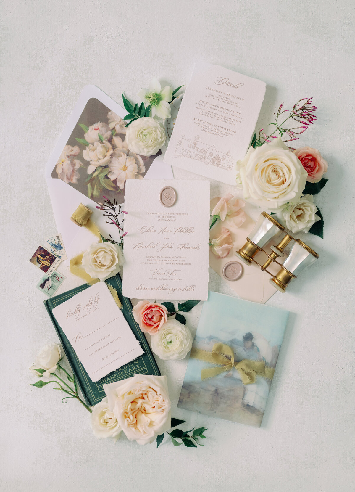 A luxury flat lat of weddings details