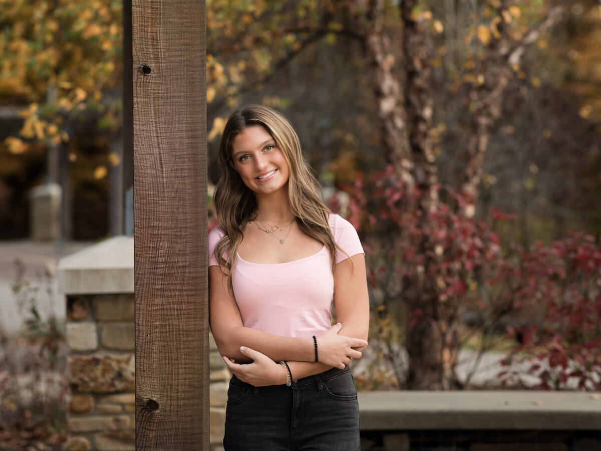 senior girl posed at park for senior portraits Cleveland family photographer