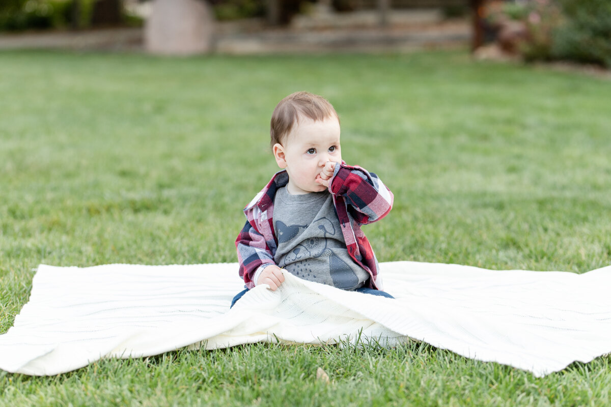 Little boy in family