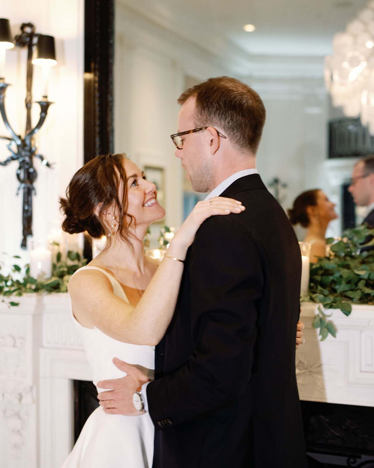 bride and groom at Washington DC wedding at patterson mansion