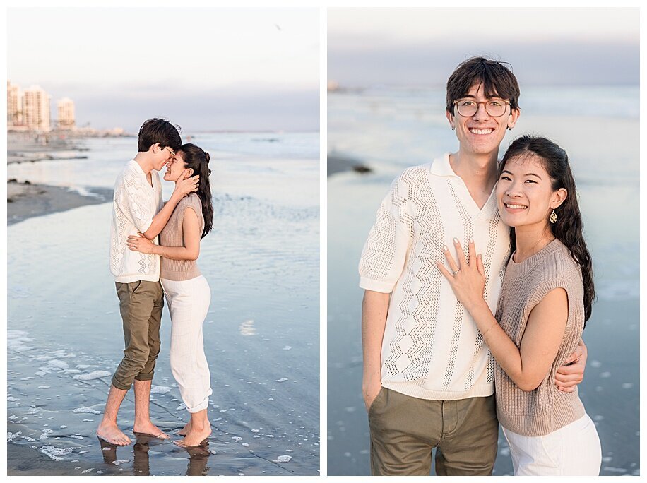 couple hugging in ocean san diego
