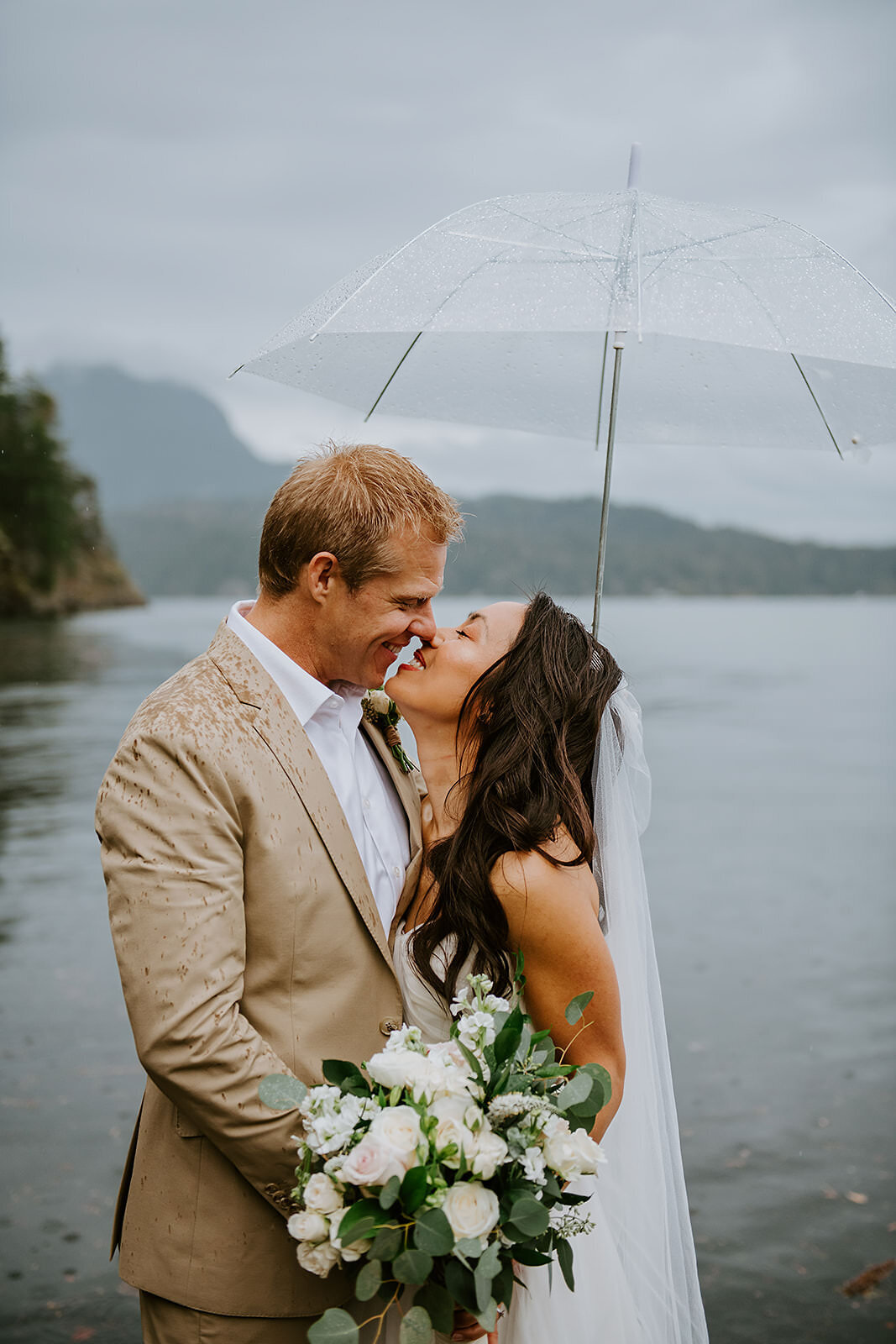Couple during their elopement on the Sunshine Coast B.C
