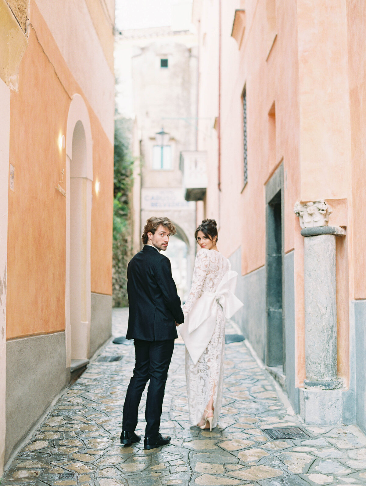Bride and Groom at Belmond Hotel Caruso Wedding in Ravello