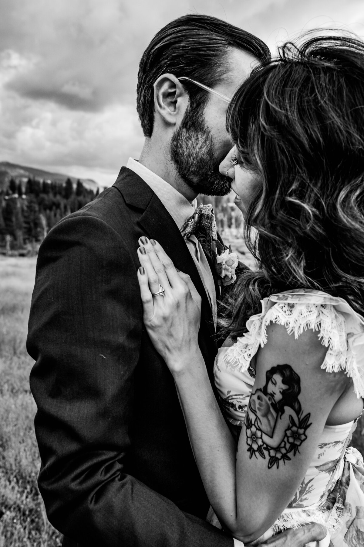 black and white bride and groom photos