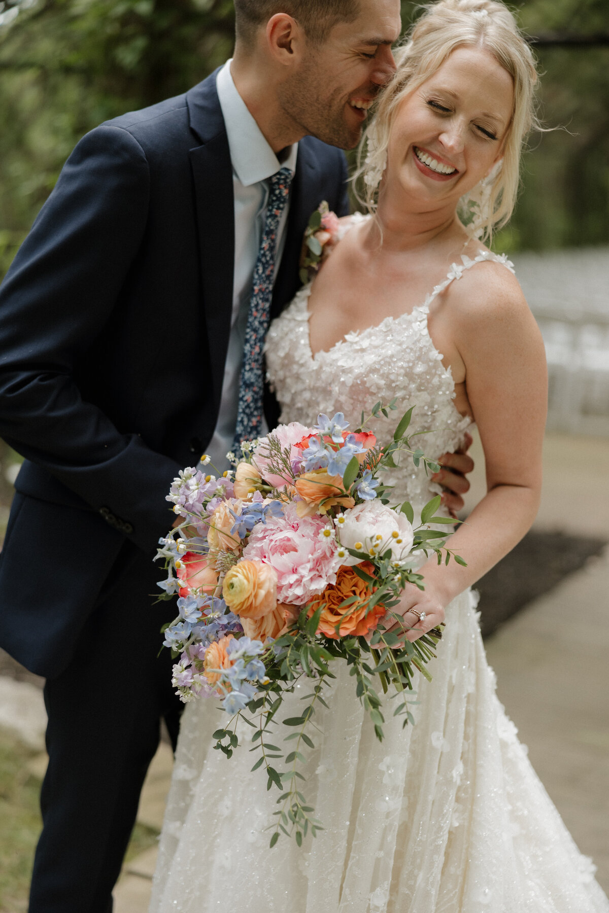 Indianapolis candid wedding photographer bride with bouquet