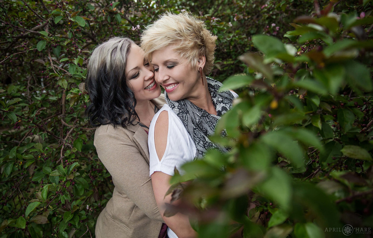 Beautiful springtime same sex engagement Photography in Golden Colorado